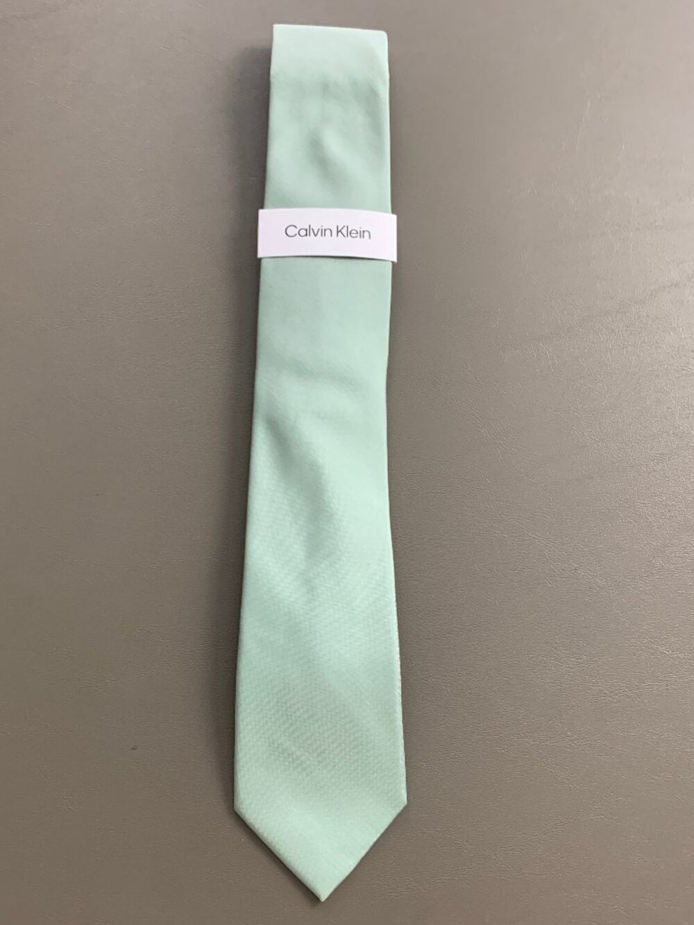 Calvin Klein Men's 3'' Polyester and Silk Neck Tie, Sage Green Unison Solid, OS